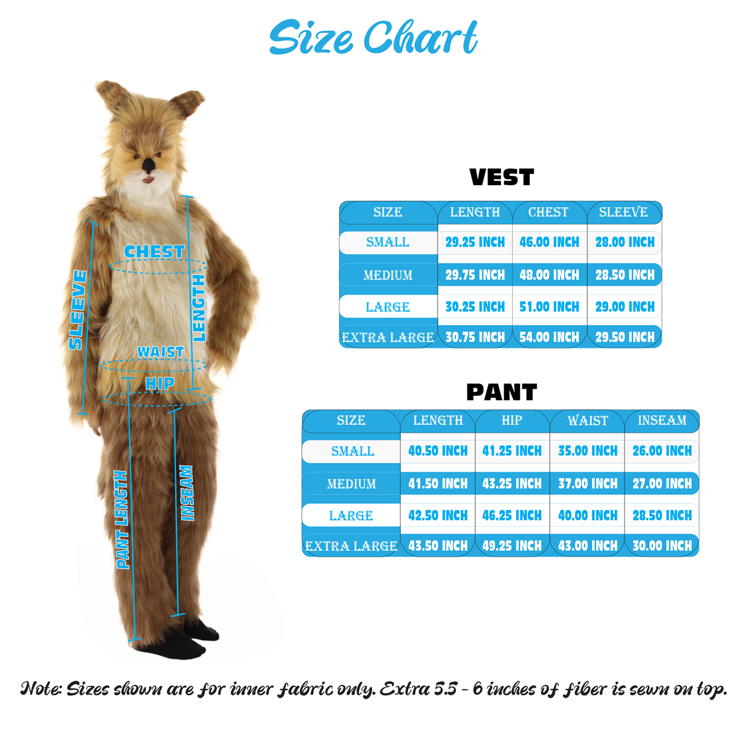Furry Fox Collection Costume | Women's White and Orange Straight Long Furry Fox Fancy  Costume with Tail