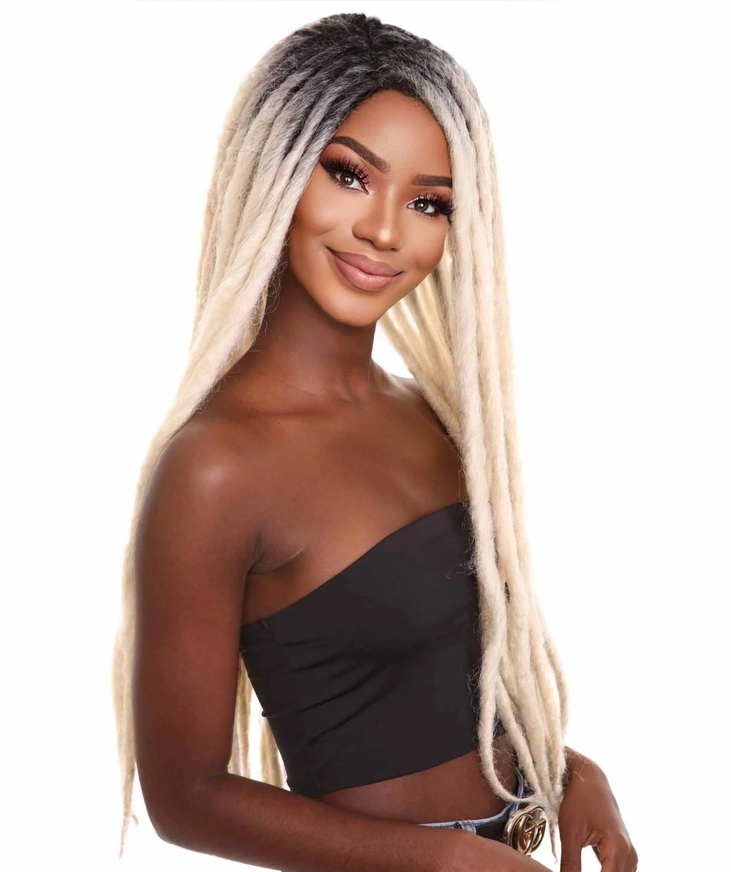 Best Dreadlock Wig For Halloween | Women's Long Blonde Dreadlocks - with Dark Roots - Capless Cap Design