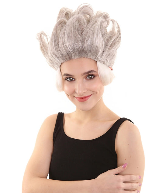 Under The Sea | Women's Grey Color Straight Spiked Trendy Under the Sea Wig