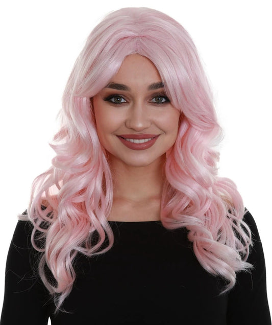 Iconic Tori | Women's Pink Color Wavy Long Length Trendy Iconic Tori Wig