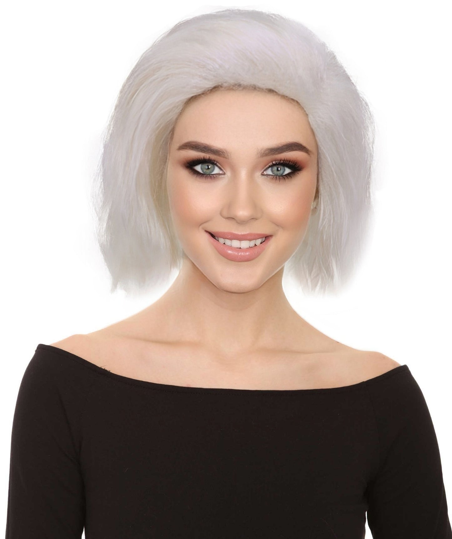 Adult Women's 10" Inch Short Length Halloween Cosplay Ombre Pop Star Fireworks Costume Wig, Synthetic Soft Fiber Hair | Multicolor Options | HPO
