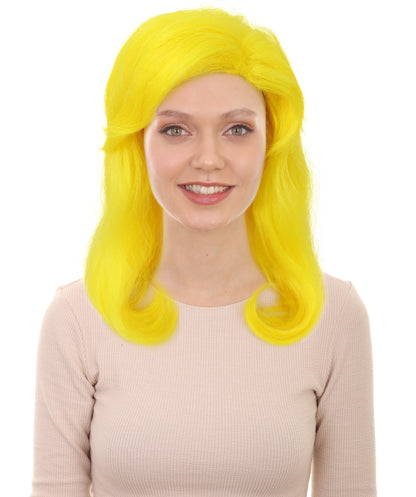 Teens Yellow Anime Protagonist Costume Wig , Unisex 15" Inch Medium Length Halloween Synthetic Soft Fiber Hair Fancy