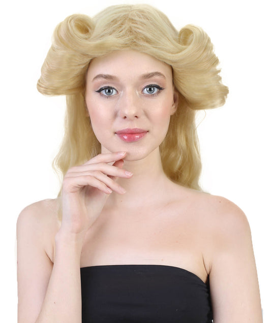 Teens Unisex  Blonde Curl Costume Wig , 13" Inch Long Length Halloween Fancy Synthetic Soft Fiber Hair |