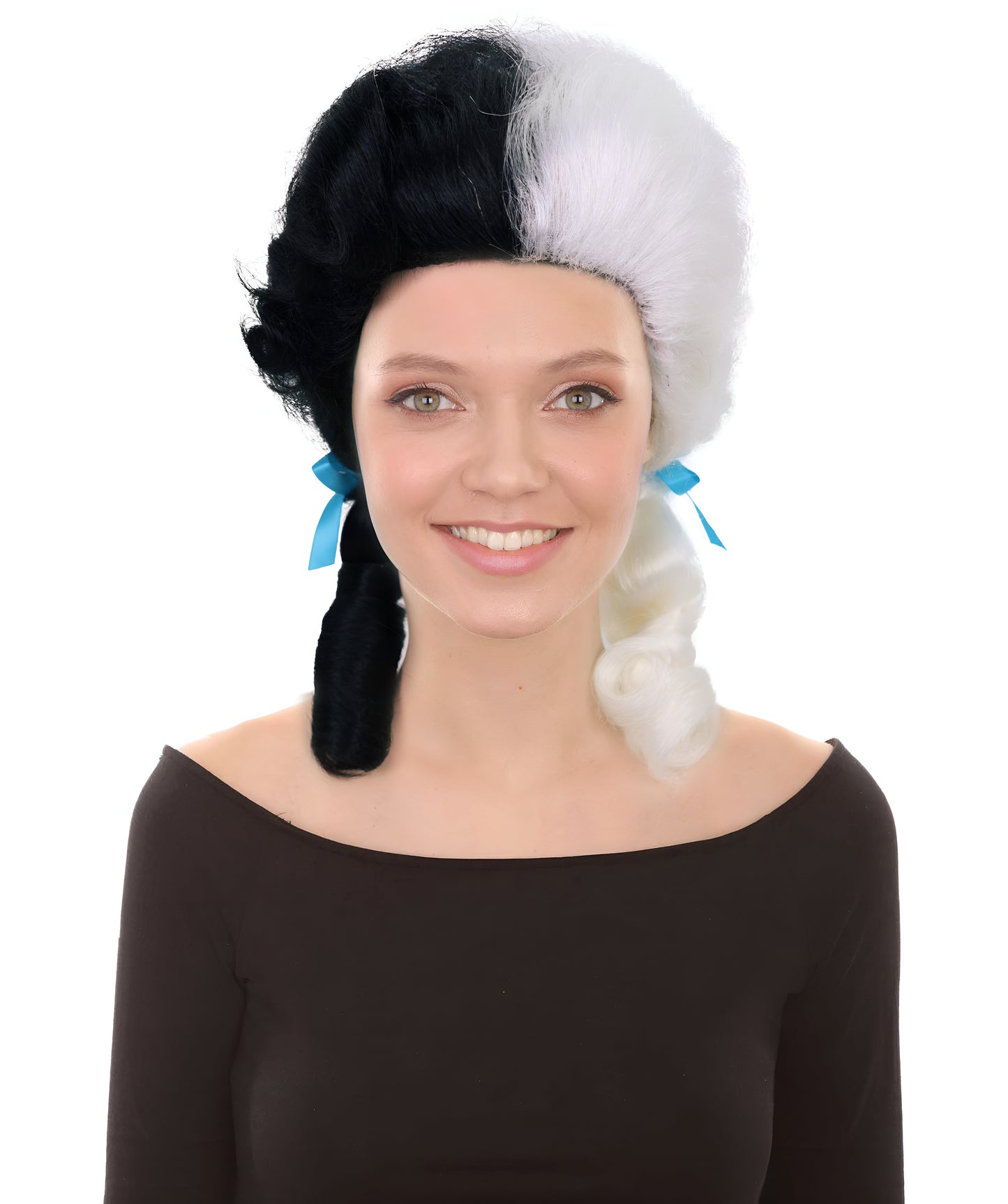 HPO Women’s Classic Elly May Clamped Multiple Wig With Two Blue Hair Ribbons