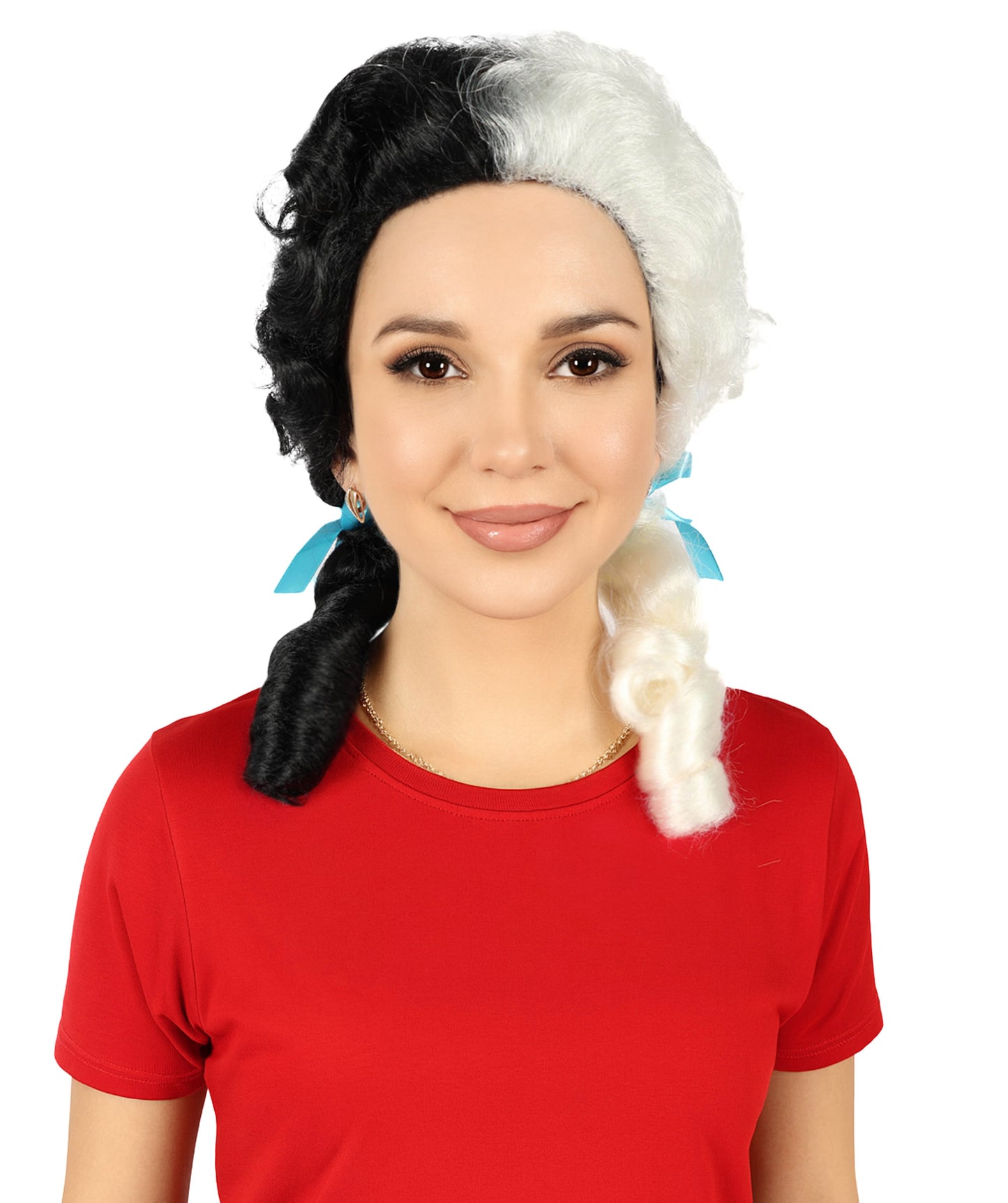 HPO Women’s Classic Elly May Clamped Multiple Wig With Two Blue Hair Ribbons