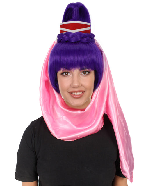 Dark Purple Women’s 60s American Sitcom Blonde Genie Wig