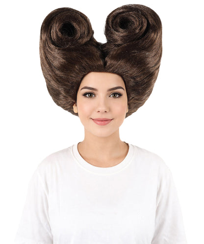 Women’s Supermodel Horn-shaped White Hair Updo Full Wig I Perfect for Halloween I Flame-retardant Synthetic Fiber