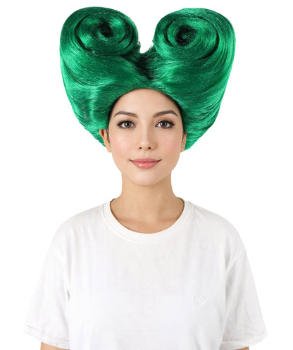 Women’s Supermodel Horn-shaped White Hair Updo Full Wig I Perfect for Halloween I Flame-retardant Synthetic Fiber