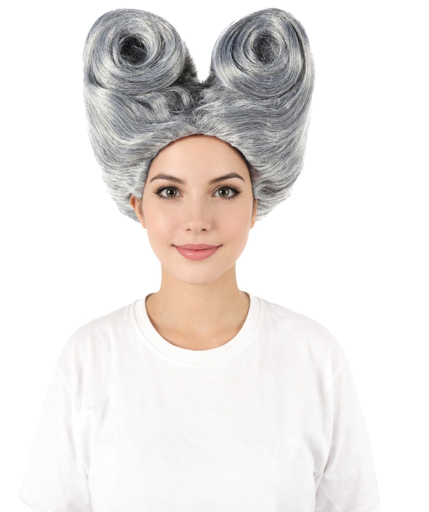 Women’s Supermodel Horn-shaped White Hair Updo Full Wig I Perfect for Halloween I Flame-retardant Synthetic Fiber