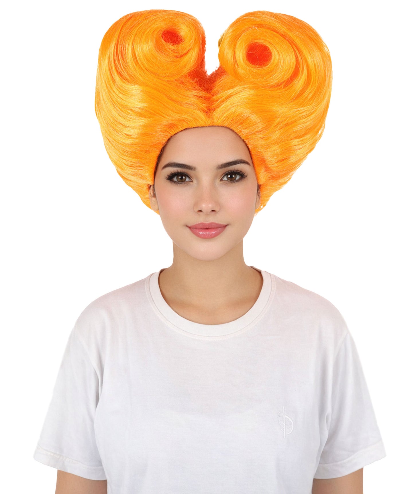 Women’s Supermodel Horn-shaped White Hair Updo Full Wig I Perfect for Halloween I Flame-retardant Synthetic Fiber
