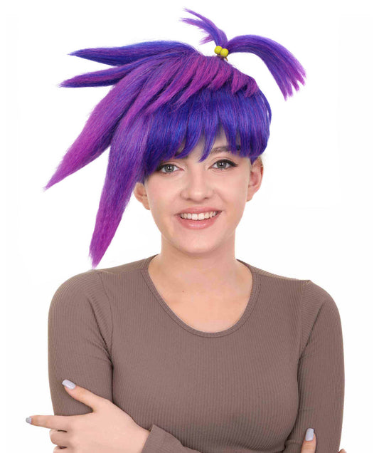 Adult Women's Animated Movie Multicolor Wig, Perfect for Halloween, Synthetic Fiber, Wig