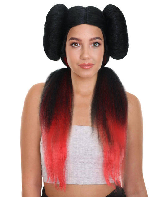 Adult Women's Messy Space Bun Wig | Perfect for Halloween | Flame-retardant Synthetic Fiber