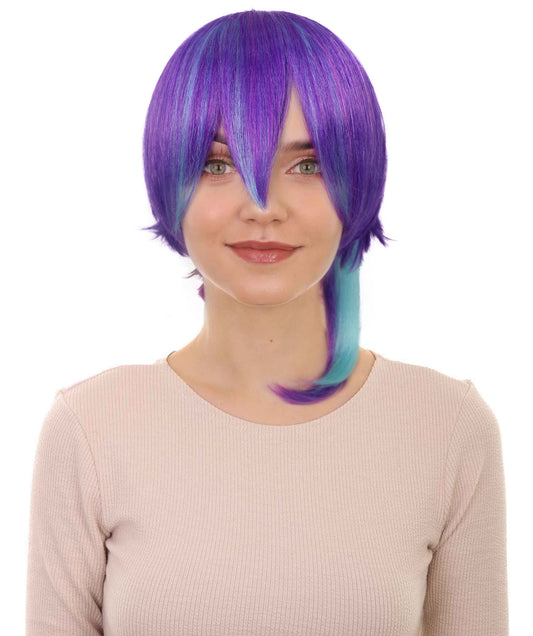 Short Straight Purple Wig