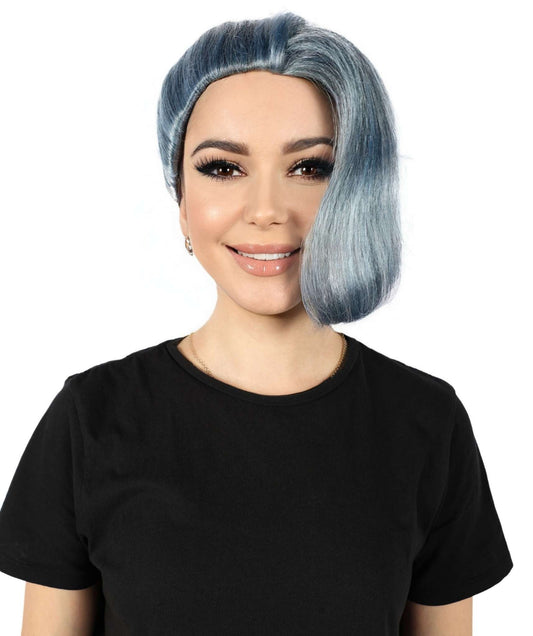 HPO Women's Pilot School Anime High Blue Ponytail Wig I Flame-retardant Synthetic Fiber