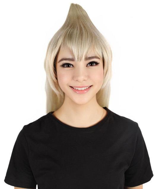 HPO Women's Magical Stone Cartoon Series Spiky Long Blonde Wig | Flame-retardant Synthetic Fiber
