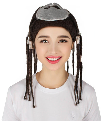 HPO Women's Fighting Gaming Character Afro Braided Wig| Halloween Wig| Flame-retardant Synthetic Fiber