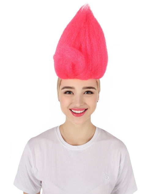 HPO Women's Hot Pink Color Drag Queen Short and Halloween Wig , Flame-retardant Synthetic Fiber