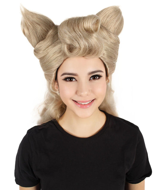 HPO Women's Silver Blonde Spiky Short Wig |  Perfect for Halloween |  Flame-retardant Synthetic Fiber