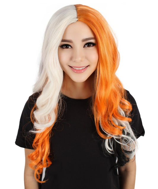 HPO Women's Multicolor Long Aoife Wig ,Perfect for Halloween,Flame-retardant Synthetic Fiber
