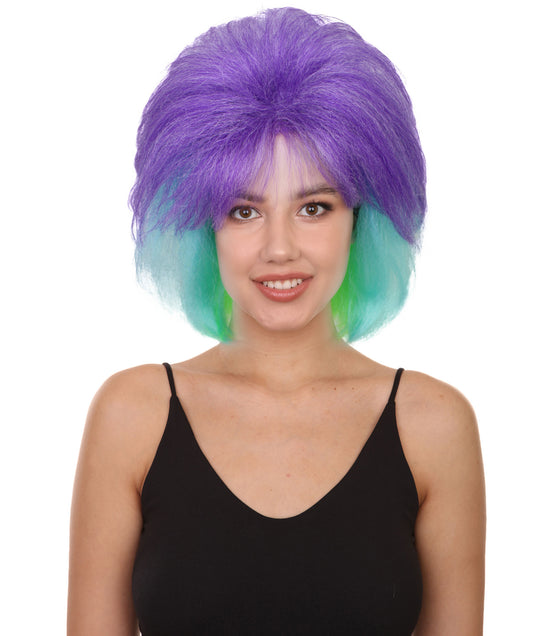 HPO Adult Women's Multicolor Drag Queen Bouffant Wig I Cosplay Wig I Flame-retardant Synthetic Fiber