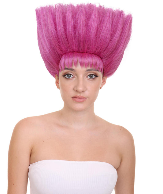HPO Adult Women's Zombie Character Short Pink Wig I Cosplay Wig I Flame-retardant Synthetic Fiber