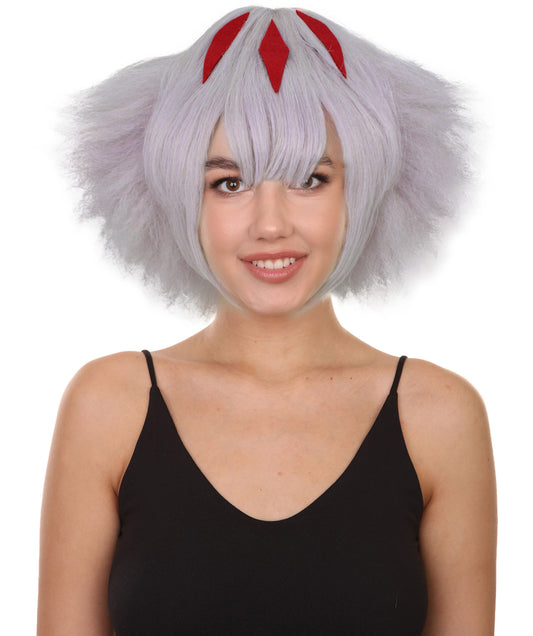 HPO Adult Women's Princess Grey Featury Fluffy Wig I Cosplay Wig I Flame-retardant Synthetic Fiber
