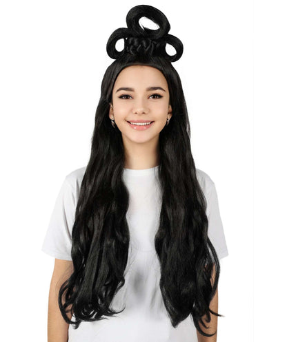 HPO Women's Long Curl Wig with Ring , Multiple Color Options , Flame-retardant Synthetic Fiber