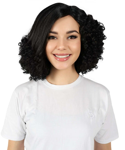 HPO Women's Fluffy Curly Textured Bob Wig I Flame-retardant Synthetic Fiber