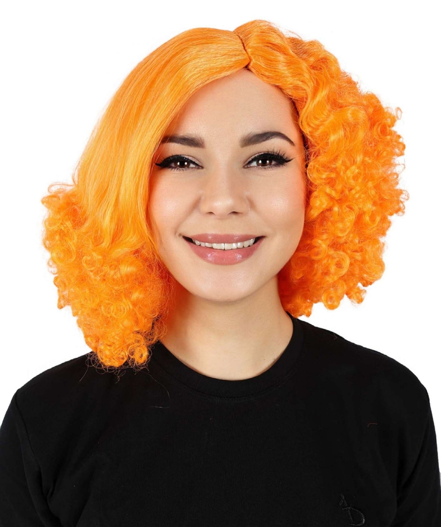 HPO Women's Fluffy Curly Textured Bob Wig I Flame-retardant Synthetic Fiber