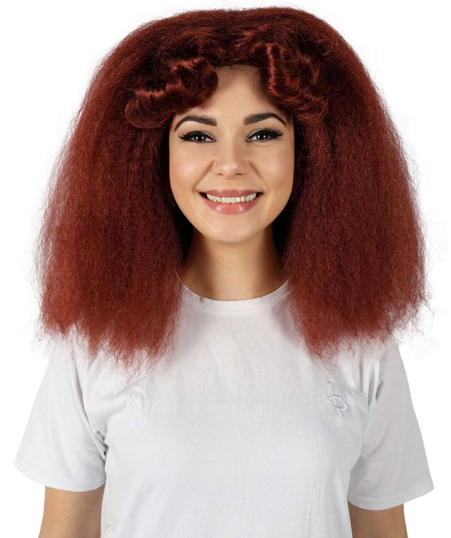 HPO Women's Dramatic Fluffy Mid Parted Drag Queen Wig I Flame-retardant Synthetic Fiber