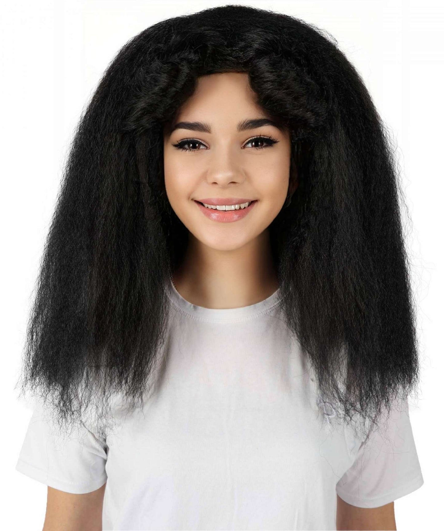 HPO Women's Dramatic Fluffy Mid Parted Drag Queen Wig I Flame-retardant Synthetic Fiber