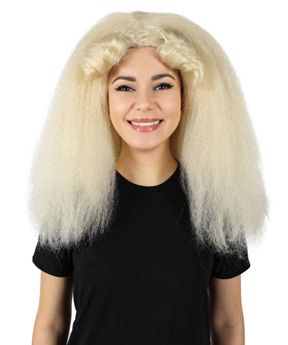 HPO Women's Dramatic Fluffy Mid Parted Drag Queen Wig I Flame-retardant Synthetic Fiber