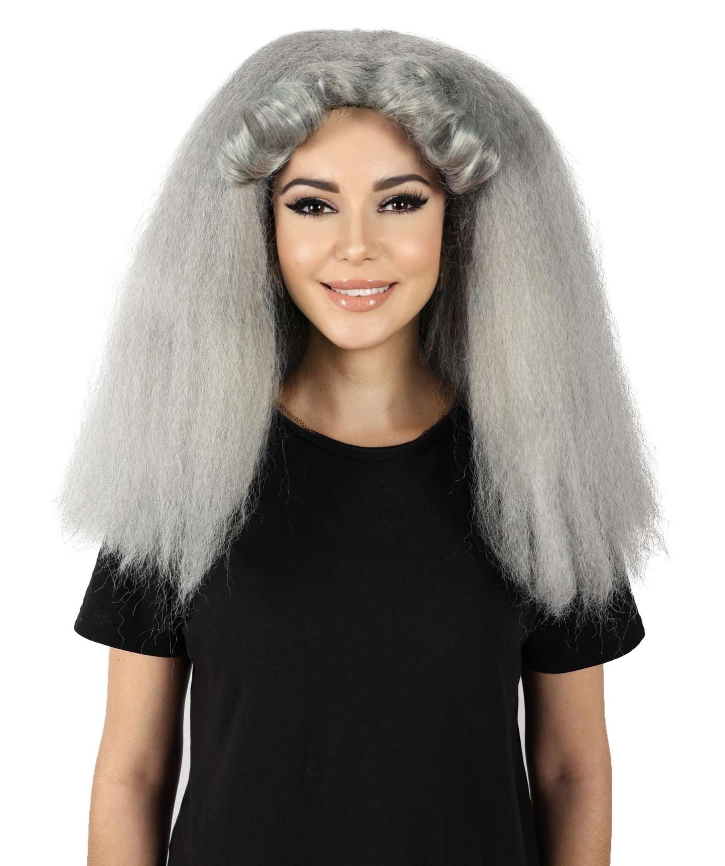 HPO Women's Dramatic Fluffy Mid Parted Drag Queen Wig I Flame-retardant Synthetic Fiber