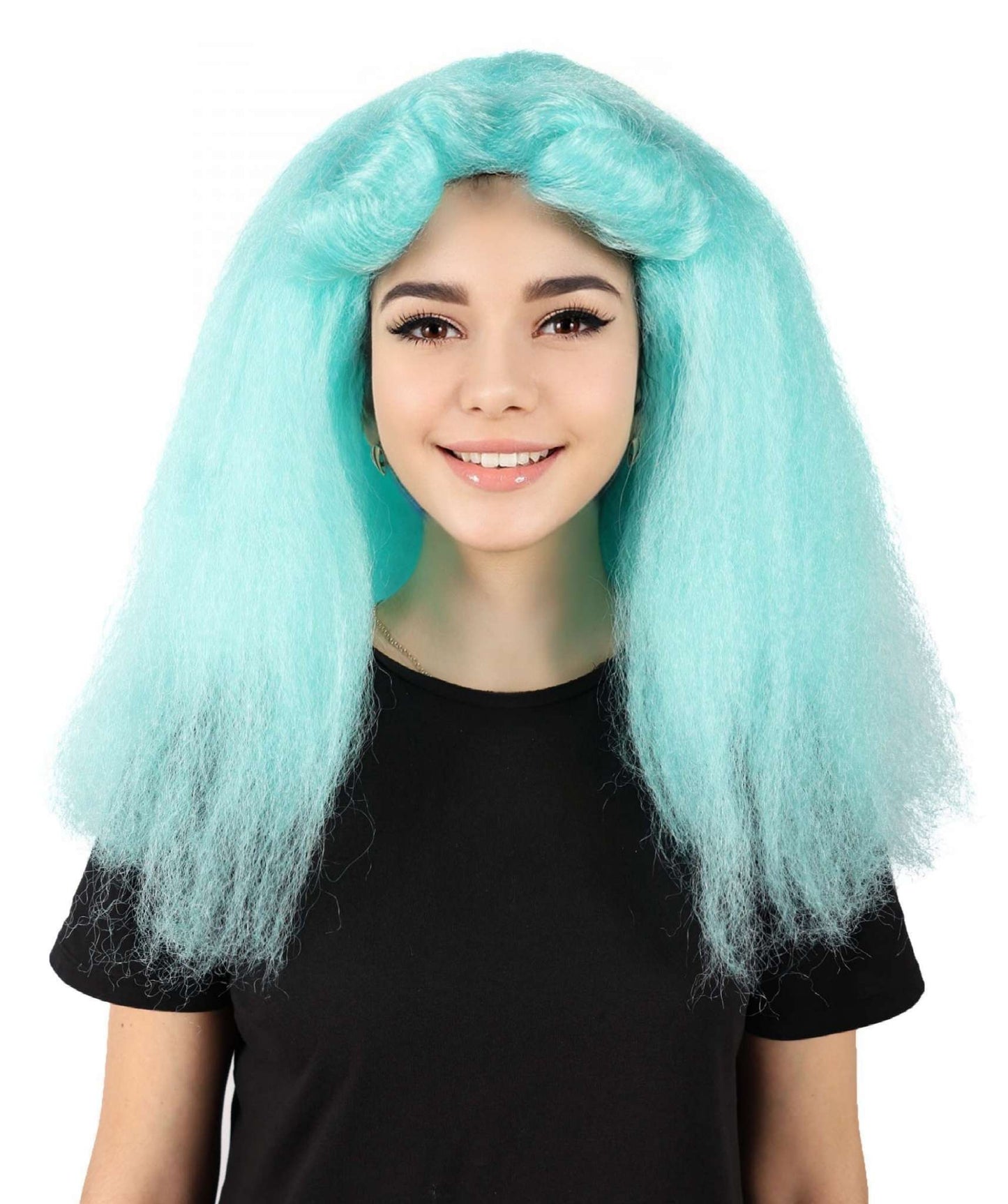 HPO Women's Dramatic Fluffy Mid Parted Drag Queen Wig I Flame-retardant Synthetic Fiber