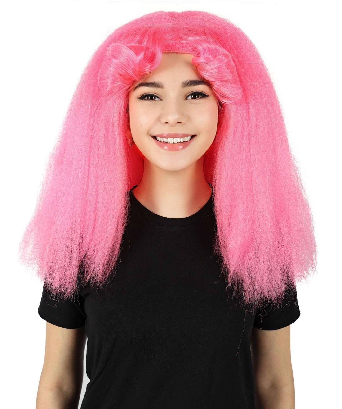 HPO Women's Dramatic Fluffy Mid Parted Drag Queen Wig I Flame-retardant Synthetic Fiber