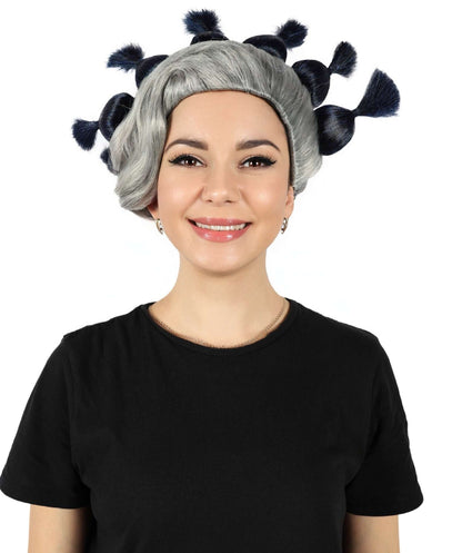 HPO Women's Dramatic Elegant Updo Bun Wig | Multiple color options | Flame-retardant Synthetic Fiber