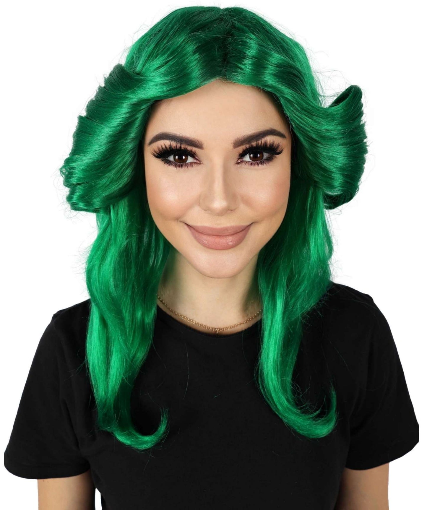 HPO Women's 70's Flick Multiple Color Retro Wig, Flame-retardant Synthetic Fiber