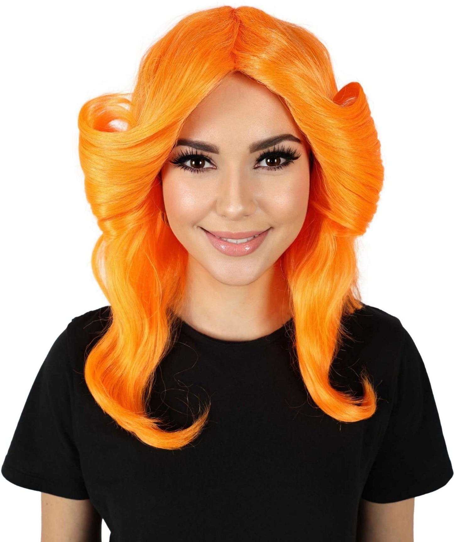 HPO Women's 70's Flick Multiple Color Retro Wig, Flame-retardant Synthetic Fiber