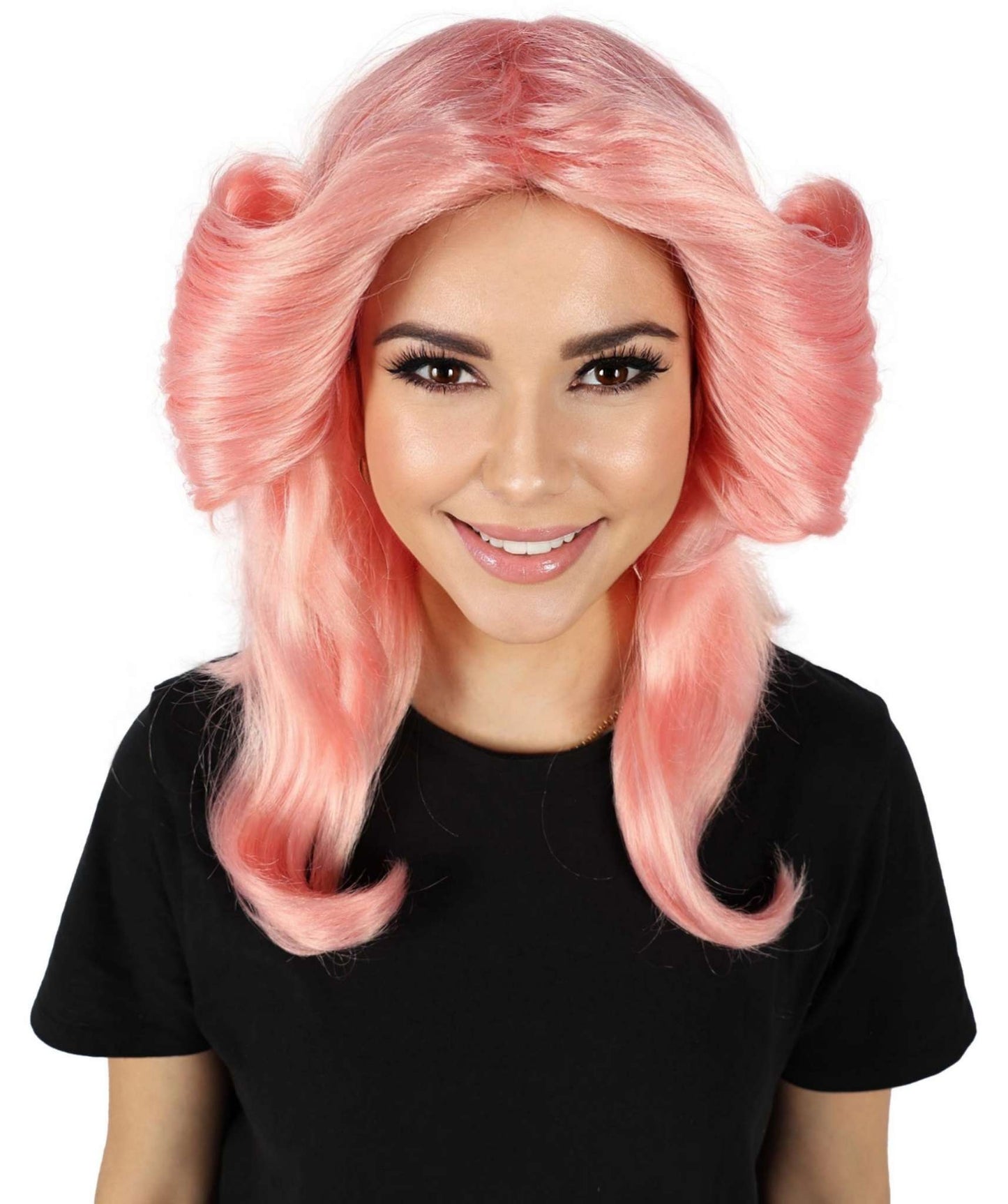 HPO Women's 70's Flick Multiple Color Retro Wig, Flame-retardant Synthetic Fiber