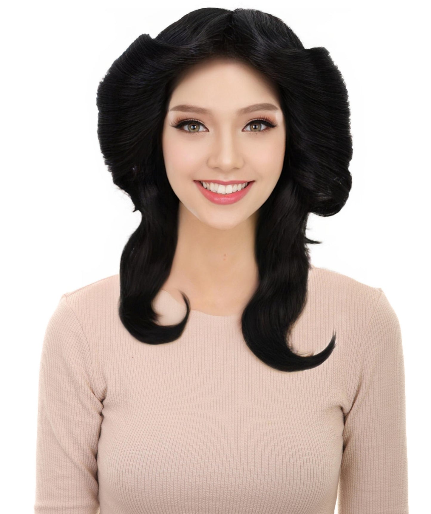 HPO Women's 70's Flick Multiple Color Retro Wig, Flame-retardant Synthetic Fiber