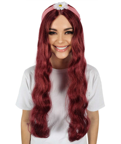 HPO Women's 60's Long Multiple Hippie Groovy Wig, Flame-retardant Synthetic Fiber