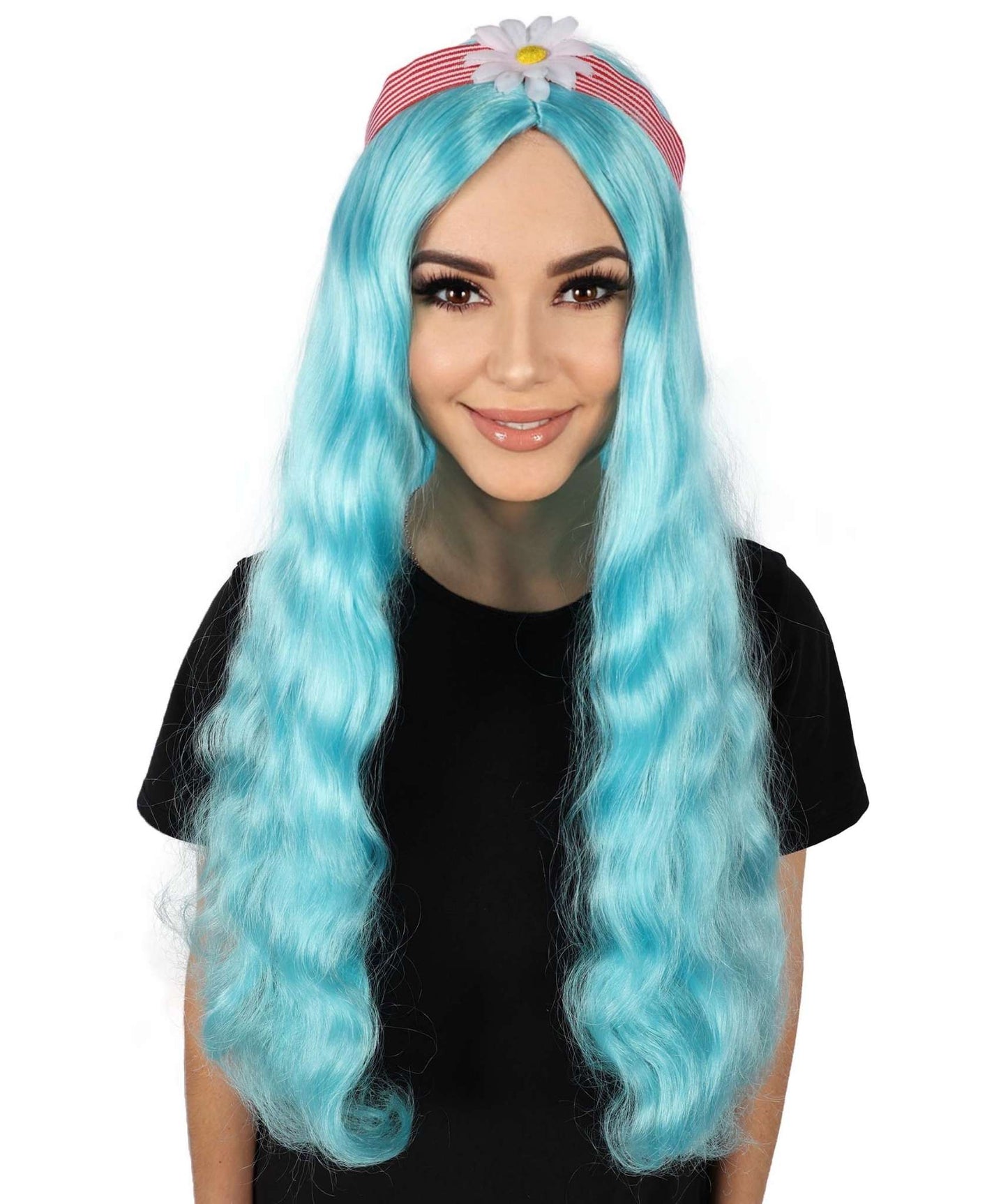 HPO Women's 60's Long Multiple Hippie Groovy Wig, Flame-retardant Synthetic Fiber