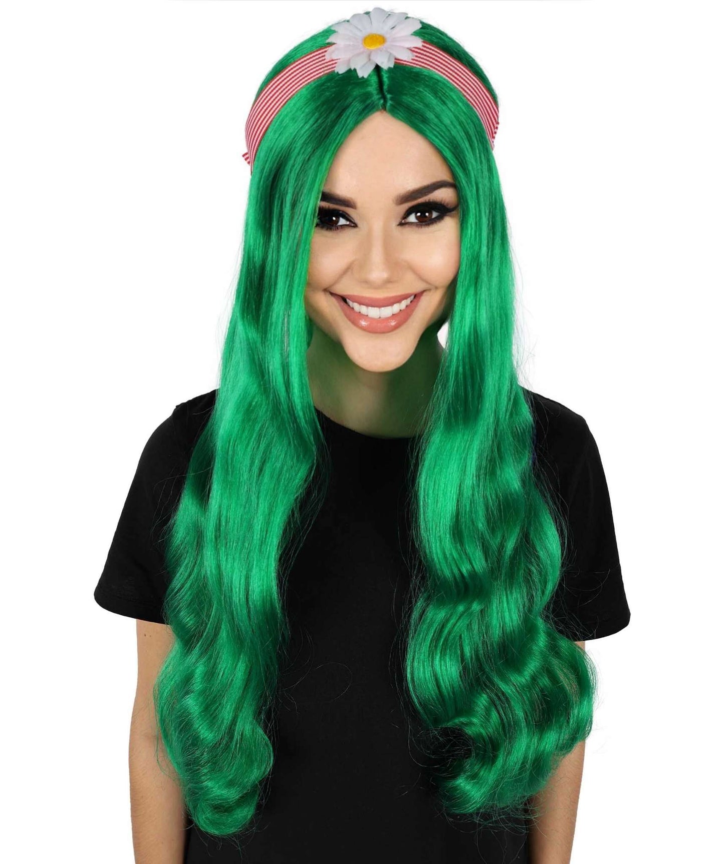HPO Women's 60's Long Multiple Hippie Groovy Wig, Flame-retardant Synthetic Fiber