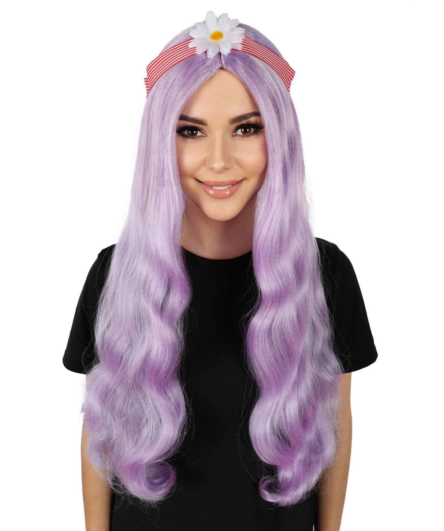 HPO Women's 60's Long Multiple Hippie Groovy Wig, Flame-retardant Synthetic Fiber