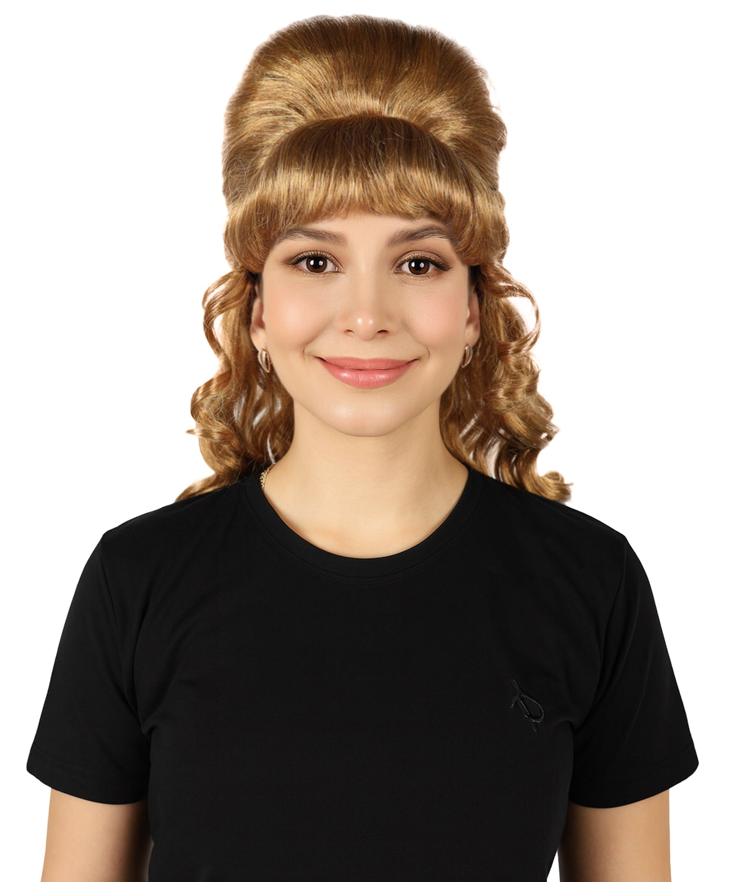 HPO Women's Class 60's Brown Half Updo Wig with Ponytail | Halloween  Wig | Flame-retardant Synthetic Fiber