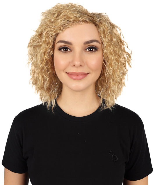 HPO Women's Short Fluffy Wavy Multiple Wig | Halloween and Party Wig | Flame-retardant Synthetic Fiber