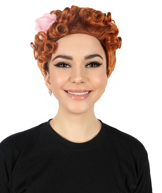 HPO  Women's Popular series The Regency Romance Curly Brown Wig | Halloween Wig | Flame-retardant Synthetic Fiber