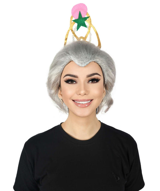 HPO Women's Aquatic Magic Creature Short Grey Wig | For Party and Halloween | Flame-retardant Synthetic Fiber | Premium Breathable Capless Cap