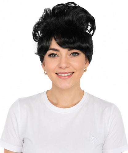 HPO Women's Bun Style 50s Housewife Multiple Wig | Halloween and Cosplay Wig | Flame-retardant Synthetic Fiber