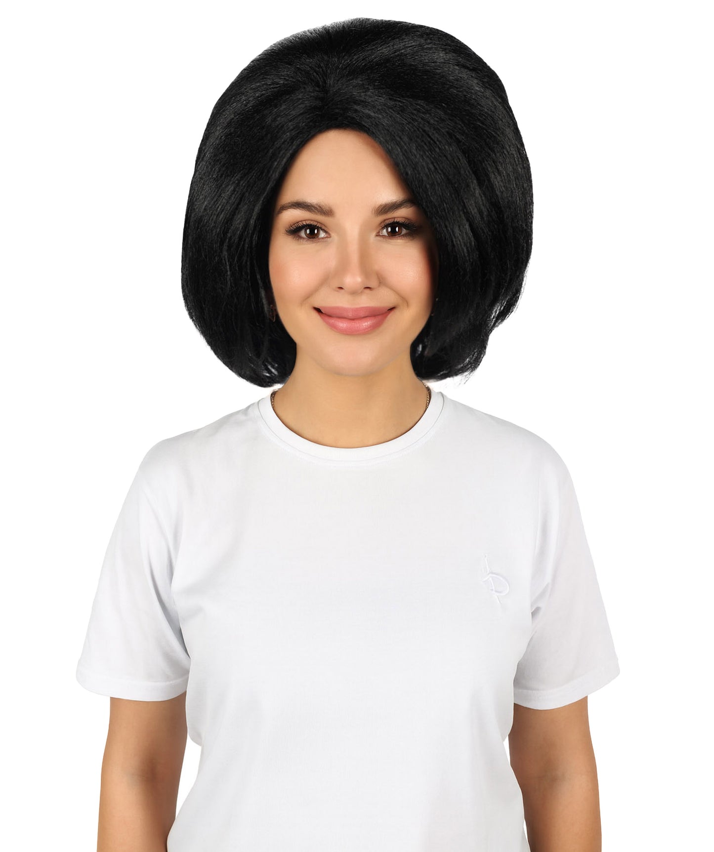 HPO Women's Short Straight Posh Spice Brown Wig | Halloween and Party Wig | Flame-retardant Synthetic Fiber |  Premium Breathable Capless Cap